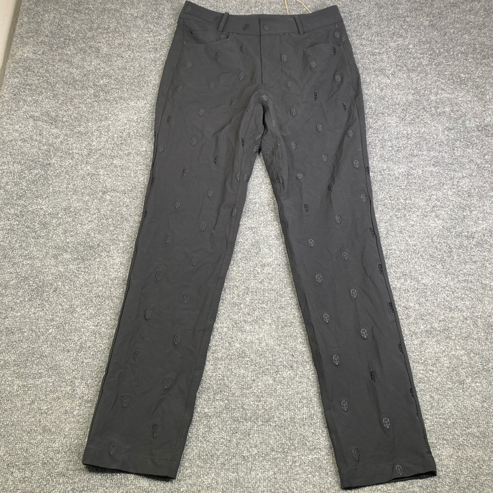 PXG Parsons Xtreme Golf Mens Black Skull Embroidered Pants 32 HQ-F21-10-SE06